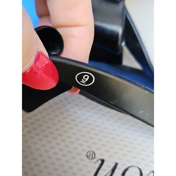 Brighton Bowie Flip Flops Sandals BIG BOW RHINESTONE‎ Wedge Blingy Sz 9/9.5 - Picture 8 of 9